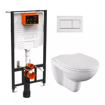 Комплект VitrA Normus L-box 9773B003-7206 кнопка глянцевый хром