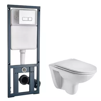 Комплект Weltwasser 10000006462 унитаз Baarbach 004 GL-WT + инсталляция + кнопка MAR 410 SE