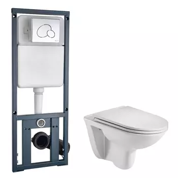 Комплект Weltwasser 10000006463 унитаз Baarbach 004 GL-WT + инсталляция + кнопка MAR 410 RD