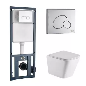 Комплект Weltwasser 10000006466 унитаз Gelbach 004 MT-WT + инсталляция + кнопка MAR 410 RD