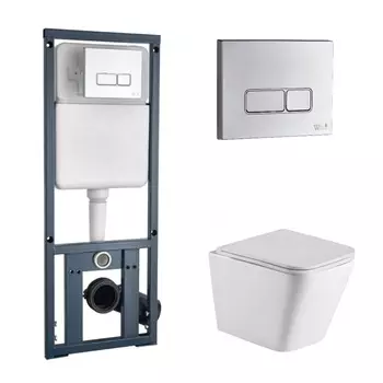 Комплект Weltwasser 10000006467 унитаз Gelbach 004 MT-WT + инсталляция + кнопка MAR 410 SE