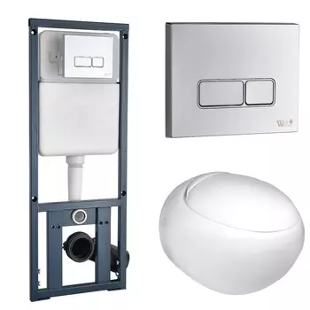 Комплект Weltwasser 10000006478 унитаз Jeckenbach 004 GL-WT + инсталляция + кнопка MAR 410 SE