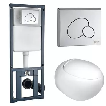 Комплект Weltwasser 10000006479 унитаз Jeckenbach 004 GL-WT + инсталляция + кнопка MAR 410 RD