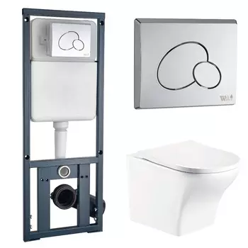 Комплект Weltwasser 10000006492 унитаз Odenbach 004 GL-WT + инсталляция + кнопка MAR 410 RD