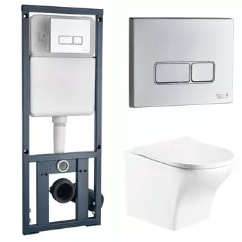 Комплект Weltwasser 10000006493 унитаз Odenbach 004 GL-WT + инсталляция + кнопка MAR 410 SE