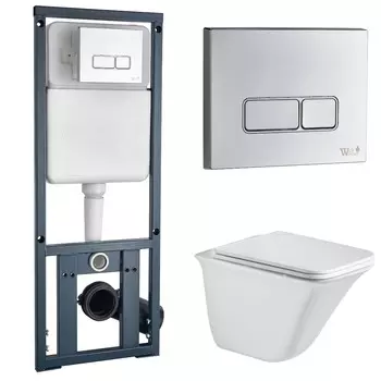 Комплект Weltwasser 10000006496 унитаз Rotbach 004 GL-WT + инсталляция + кнопка MAR 410 SE