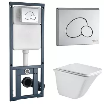 Комплект Weltwasser 10000006497 унитаз Rotbach 004 GL-WT + инсталляция + кнопка MAR 410 RD