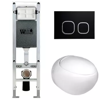Комплект Weltwasser 10000006534 унитаз Jeckenbach 004 GL-WT + инсталляция + кнопка Amberg RD-BL