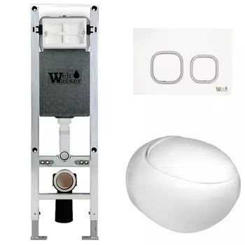 Комплект Weltwasser 10000006537 унитаз Jeckenbach 004 GL-WT + инсталляция + кнопка Amberg RD-WT