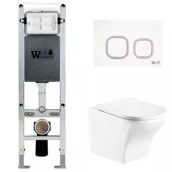 Комплект Weltwasser 10000006566 унитаз Odenbach 004 GL-WT + инсталляция + кнопка Amberg RD-WT