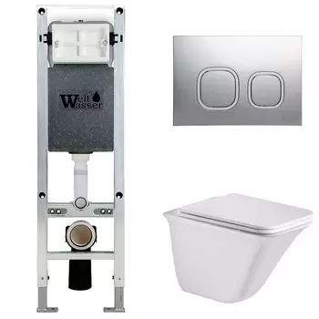 Комплект Weltwasser 10000006568 унитаз Rotbach 004 GL-WT + инсталляция + кнопка Amberg RD-CR