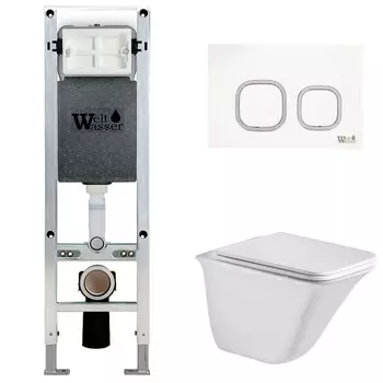 Комплект Weltwasser 10000006570 унитаз Rotbach 004 GL-WT + инсталляция + кнопка Amberg RD-WT