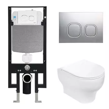 Комплект Weltwasser 10000006595 унитаз Erlenbach 004 GL-WT + инсталляция + кнопка Amberg RD-MT CR