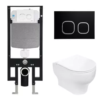 Комплект Weltwasser 10000006596 унитаз Erlenbach 004 GL-WT + инсталляция + кнопка Amberg RD-BL