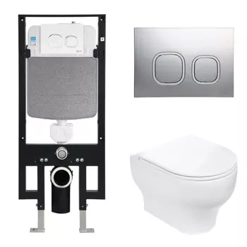 Комплект Weltwasser 10000006597 унитаз Erlenbach 004 GL-WT + инсталляция + кнопка Amberg RD-CR