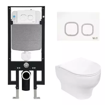 Комплект Weltwasser 10000006598 унитаз Erlenbach 004 GL-WT + инсталляция + кнопка Amberg RD-WT