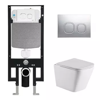 Комплект Weltwasser 10000006611 унитаз Gelbach 004 MT-WT + инсталляция + кнопка Amberg RD-CR