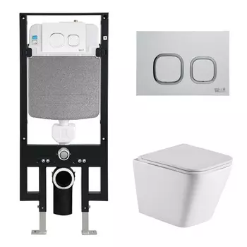 Комплект Weltwasser 10000006613 унитаз Gelbach 004 MT-WT + инсталляция + кнопка Amberg RD-WT