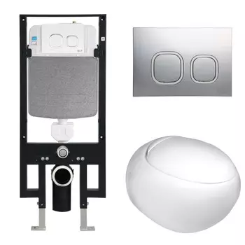 Комплект Weltwasser 10000006624 унитаз Jeckenbach 004 GL-WT + инсталляция + кнопка Amberg RD-CR