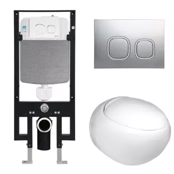 Комплект Weltwasser 10000006625 унитаз Jeckenbach 004 GL-WT + инсталляция + кнопка Amberg RD-MT CR