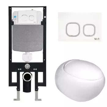 Комплект Weltwasser 10000006626 унитаз Jeckenbach 004 GL-WT + инсталляция + кнопка Amberg RD-WT