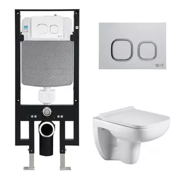 Комплект Weltwasser 10000006630 унитаз Kehlbach 004 GL-WT+ инсталляция + кнопка Amberg RD-WT