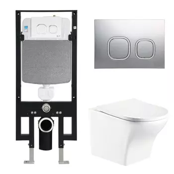 Комплект Weltwasser 10000006652 унитаз Odenbach 004 GL-WT + инсталляция + кнопка Amberg RD-CR