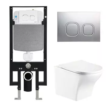 Комплект Weltwasser 10000006653 унитаз Odenbach 004 GL-WT + инсталляция + кнопка Amberg RD-MT CR