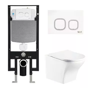 Комплект Weltwasser 10000006654 унитаз Odenbach 004 GL-WT + инсталляция + кнопка Amberg RD-WT