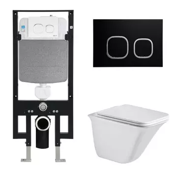 Комплект Weltwasser 10000006655 унитаз Rotbach 004 GL-WT + инсталляция + кнопка Amberg RD-BL