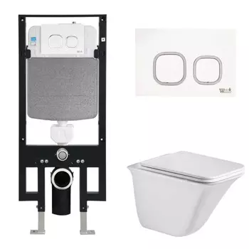 Комплект Weltwasser 10000006658 унитаз Rotbach 004 GL-WT + инсталляция + кнопка Amberg RD-WT