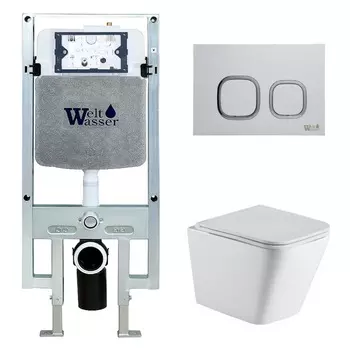 Комплект Weltwasser 10000006702 унитаз Gelbach 004 MT-WT + инсталляция + кнопка Amberg RD-WT