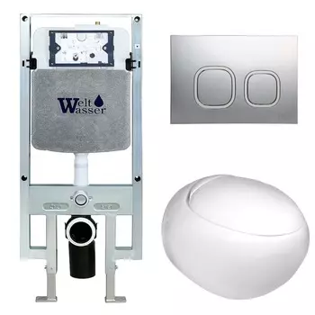 Комплект Weltwasser 10000006713 унитаз Jeckenbach 004 GL-WT + инсталляция + кнопка Amberg RD-MT CR