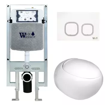Комплект Weltwasser 10000006714 унитаз Jeckenbach 004 GL-WT + инсталляция + кнопка Amberg RD-WT