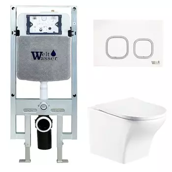 Комплект Weltwasser 10000006742 унитаз Odenbach 004 GL-WT + инсталляция + кнопка Amberg RD-WT