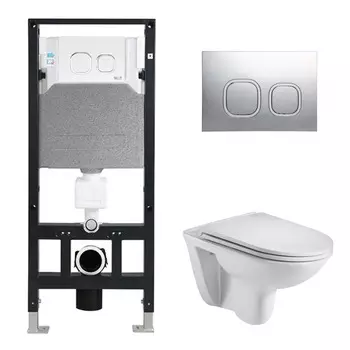 Комплект Weltwasser 10000006768 унитаз Baarbach 004 GL-WT + инсталляция + кнопка Amberg RD-CR