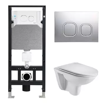 Комплект Weltwasser 10000006769 унитаз Baarbach 004 GL-WT + инсталляция + кнопка Amberg RD-MT CR