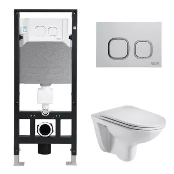 Комплект Weltwasser 10000006770 унитаз Baarbach 004 GL-WT + инсталляция + кнопка Amberg RD-WT