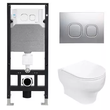 Комплект Weltwasser 10000006773 унитаз Erlenbach 004 GL-WT + инсталляция + кнопка Amberg RD-MT CR