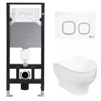 Комплект Weltwasser 10000006774 унитаз Erlenbach 004 GL-WT + инсталляция + кнопка Amberg RD-WT