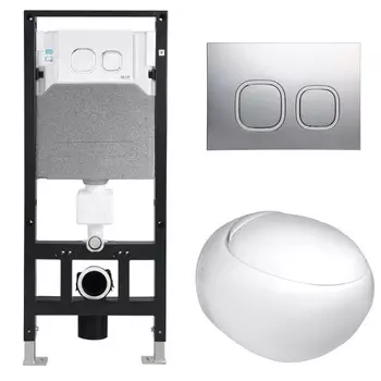 Комплект Weltwasser 10000006800 унитаз Jeckenbach 004 GL-WT + инсталляция + кнопка Amberg RD-CR