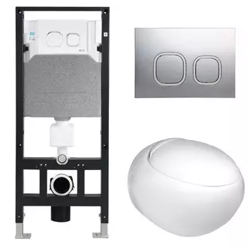 Комплект Weltwasser 10000006801 унитаз Jeckenbach 004 GL-WT + инсталляция + кнопка Amberg RD-MT CR