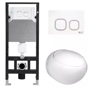 Комплект Weltwasser 10000006802 унитаз Jeckenbach 004 GL-WT + инсталляция + кнопка Amberg RD-WT