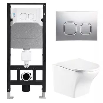 Комплект Weltwasser 10000006829 унитаз Odenbach 004 GL-WT + инсталляция + кнопка Amberg RD-MT CR