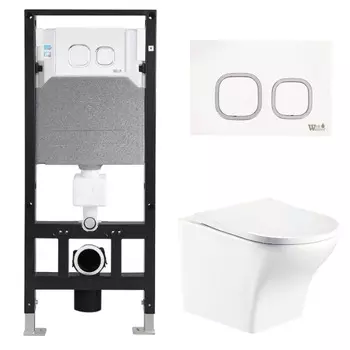 Комплект Weltwasser 10000006830 унитаз Odenbach 004 GL-WT + инсталляция + кнопка Amberg RD-WT