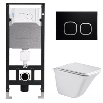 Комплект Weltwasser 10000006831 унитаз Rotbach 004 GL-WT + инсталляция + кнопка Amberg RD-BL