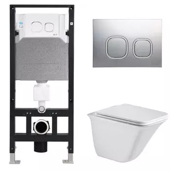 Комплект Weltwasser 10000006832 унитаз Rotbach 004 GL-WT + инсталляция + кнопка Amberg RD-CR