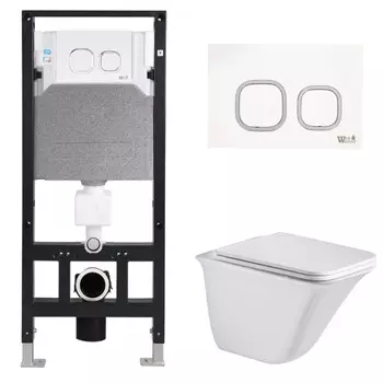 Комплект Weltwasser 10000006834 унитаз Rotbach 004 GL-WT + инсталляция + кнопка Amberg RD-WT