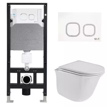 Комплект Weltwasser 10000006854 унитаз Telbach 004 GL-WT + инсталляция + кнопка Amberg RD-WT