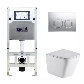 Комплект Weltwasser 10000006876 унитаз Gelbach 004 MT-WT + инсталляция + кнопка Amberg RD-CR